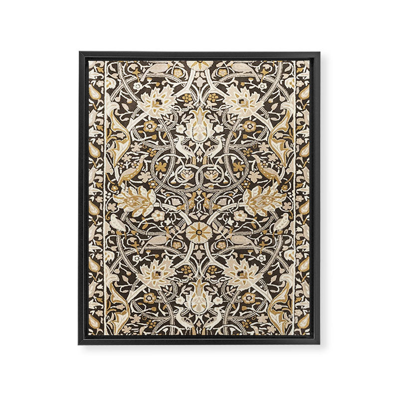 William Morris Bullerswood Charcoal Mustard Framed Canvas Print Gallery Image 6