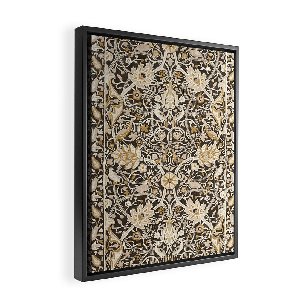 William Morris Bullerswood Charcoal Mustard Framed Canvas Print Gallery Image 2