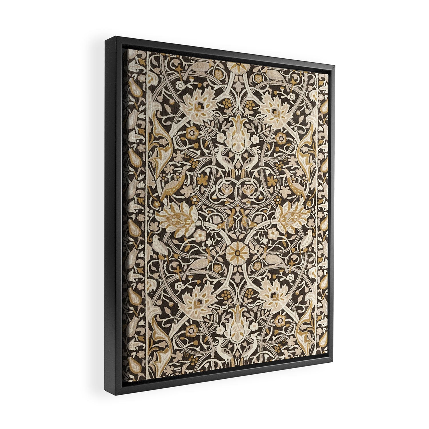 William Morris Bullerswood Charcoal Mustard Framed Canvas Print Gallery Image 2