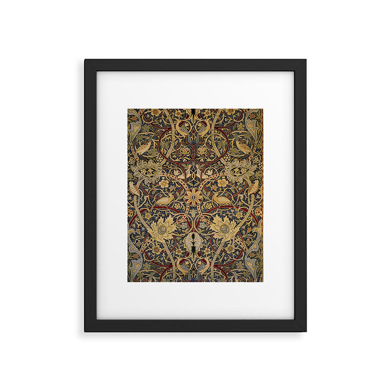 William Morris Bullerswood Black & Gold Antique 1889 Pattern Framed Art Print Gallery Image 6