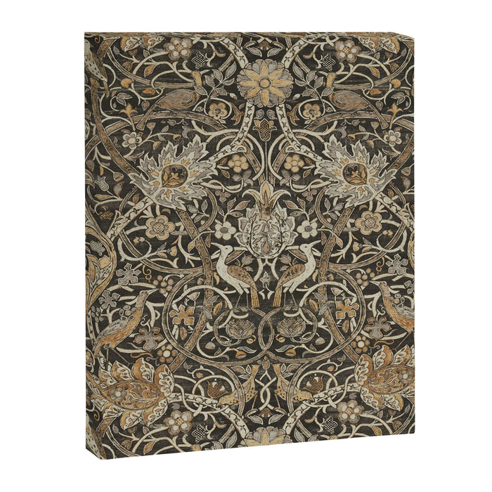 William Morris Bullerswood Charcoal Mustard Vintage Pattern Canvas Print Gallery Image 1
