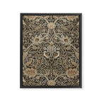 William Morris Bullerswood Charcoal Mustard Vintage Pattern Framed Canvas Print Gallery Image 8