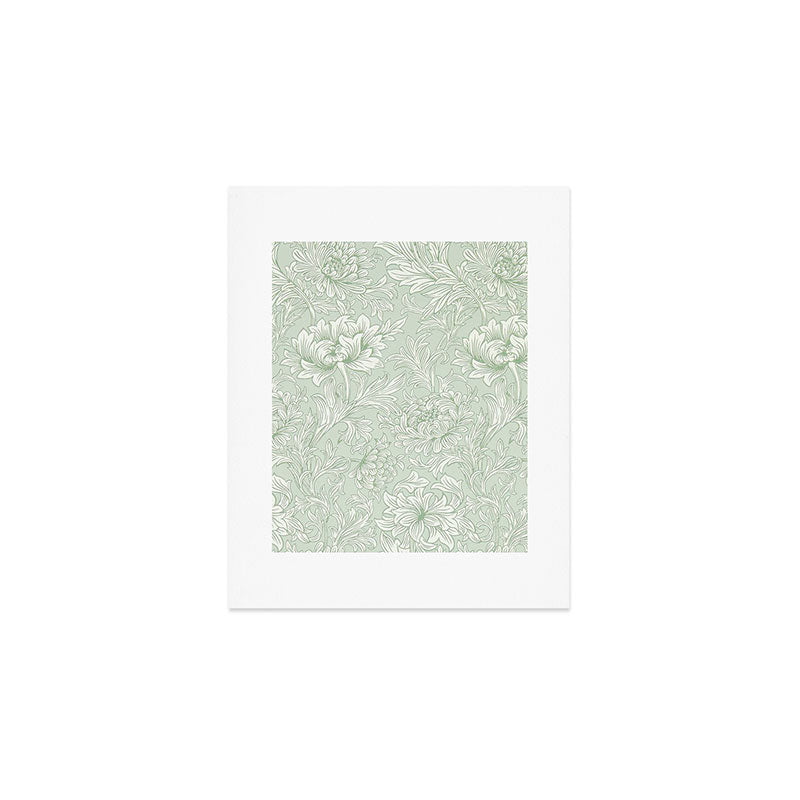 William Morris Chrysanthemum Toile Willow Green Art Print Gallery Image 1
