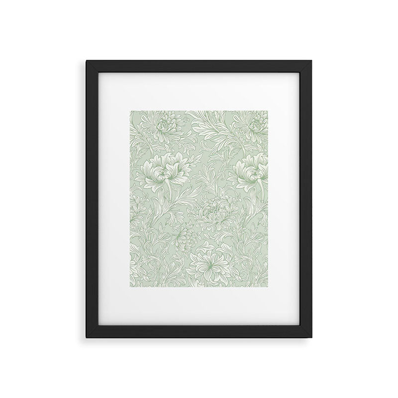 William Morris Chrysanthemum Toile Willow Green Framed Art Print Gallery Image 6