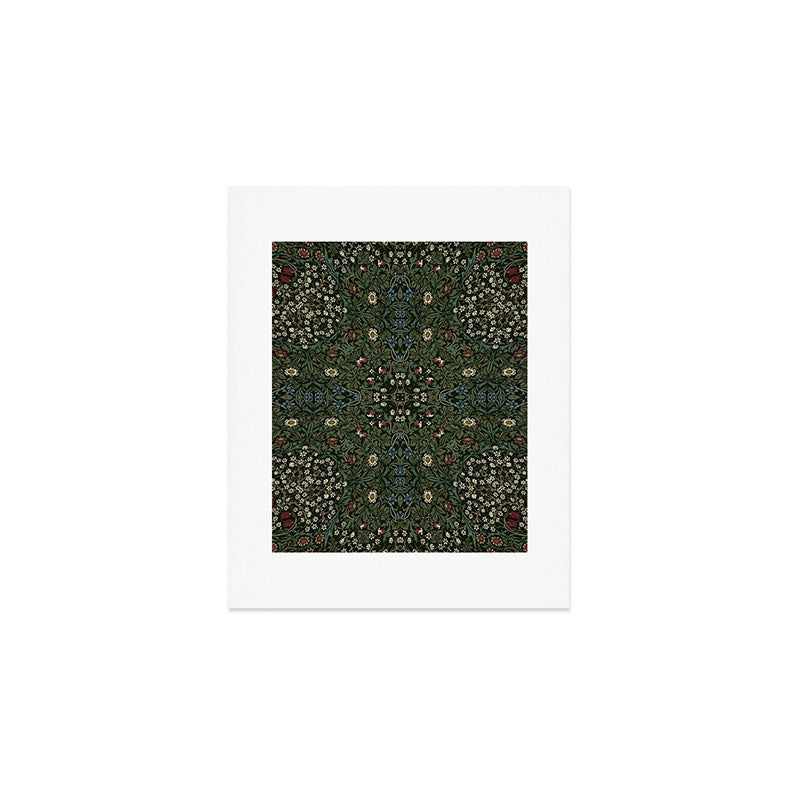 William Morris Dark Floral Art Print Gallery Image 1
