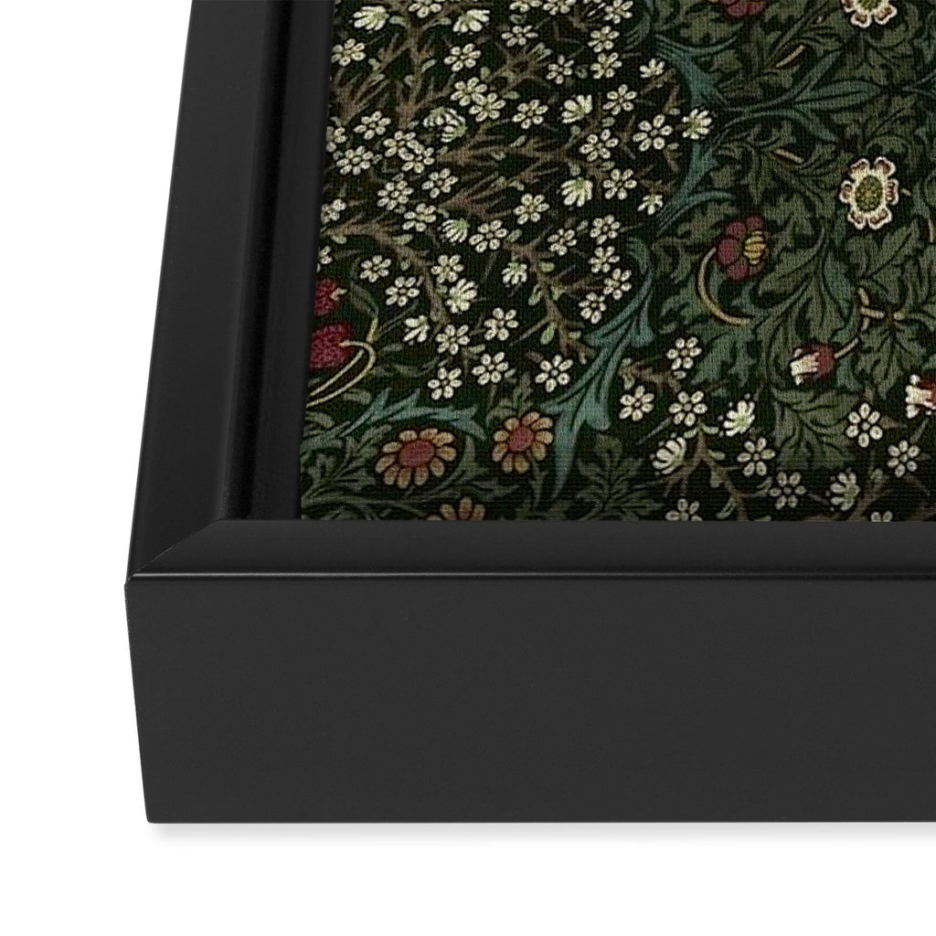William Morris Dark Floral Framed Canvas Print Gallery Image 3