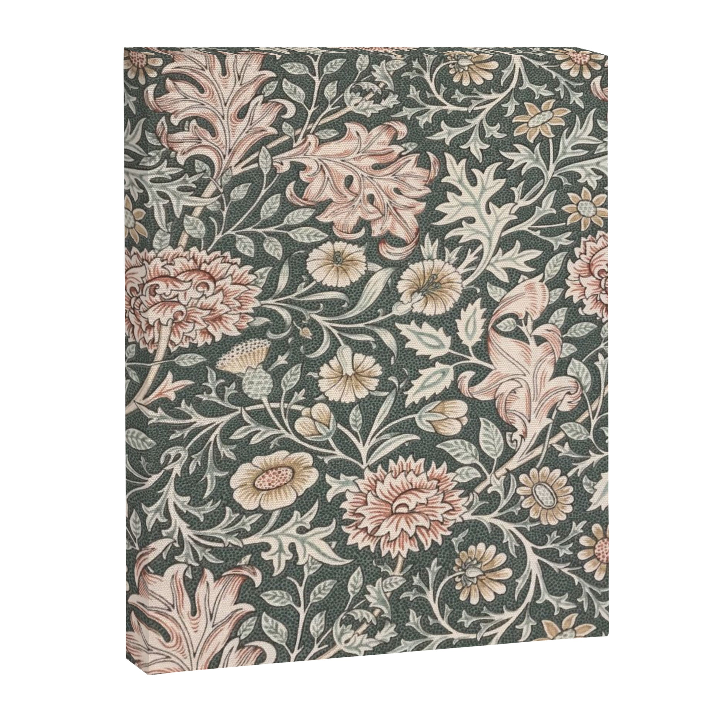 William Morris Double Bough Dark Green & Pink Floral Canvas Print Gallery Image 8