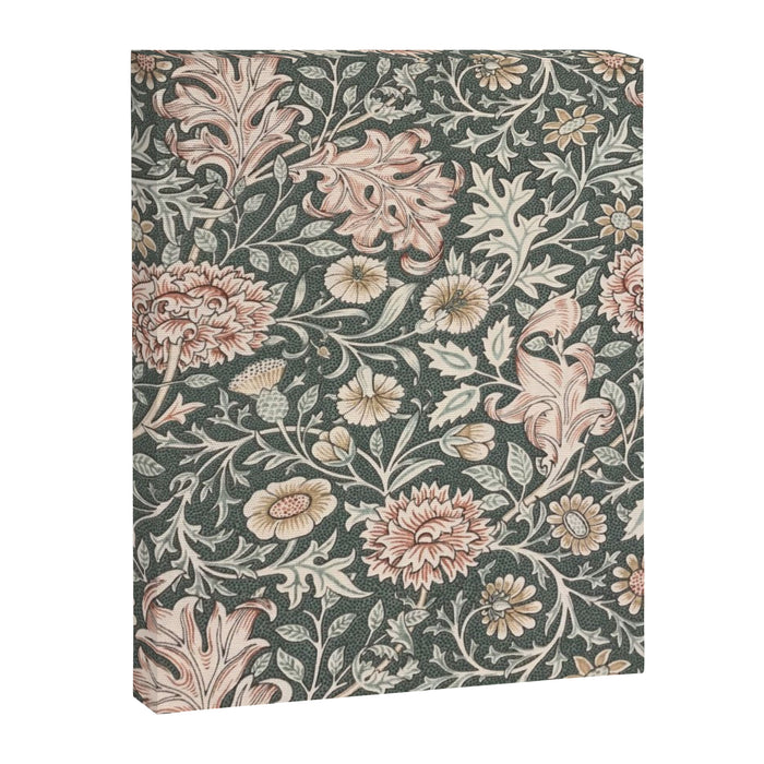 William Morris Double Bough Dark Green & Pink Floral Canvas Print Gallery Image 1