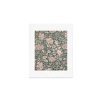 William Morris Double Bough Dark Green & Pink Floral Art Print Gallery Image 1