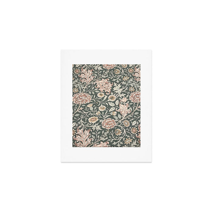 William Morris Double Bough Dark Green & Pink Floral Art Print Gallery Image 1
