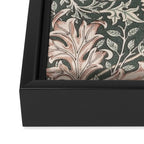 William Morris Double Bough Dark Green & Pink Floral Framed Canvas Print Gallery Image 3