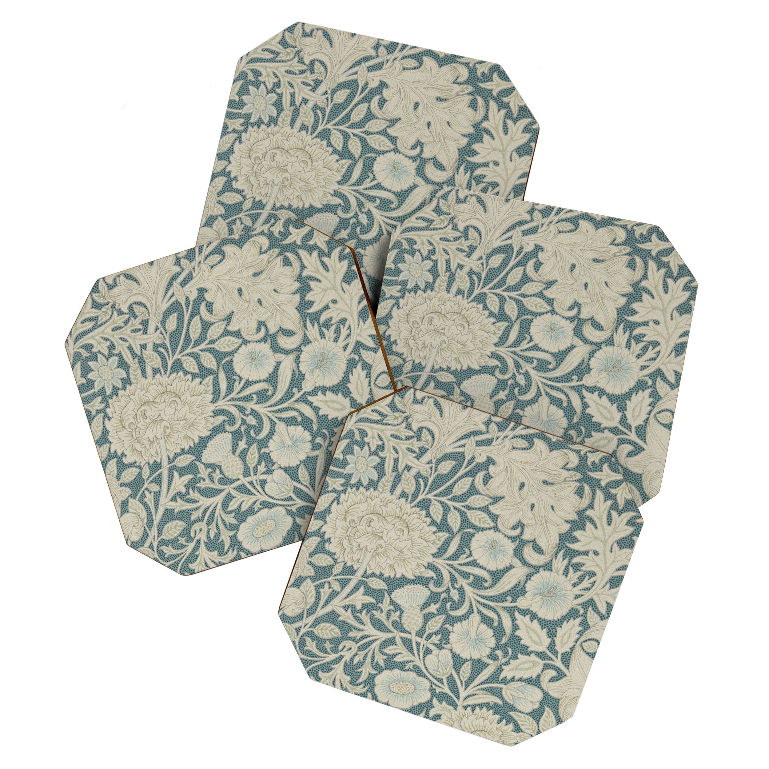 William Morris Double Bough Slate Blue Coaster Gallery Image 1