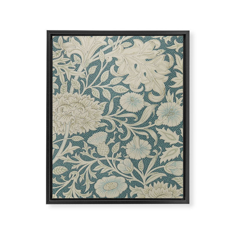 William Morris Double Bough Slate Blue Framed Canvas Print Gallery Image 8