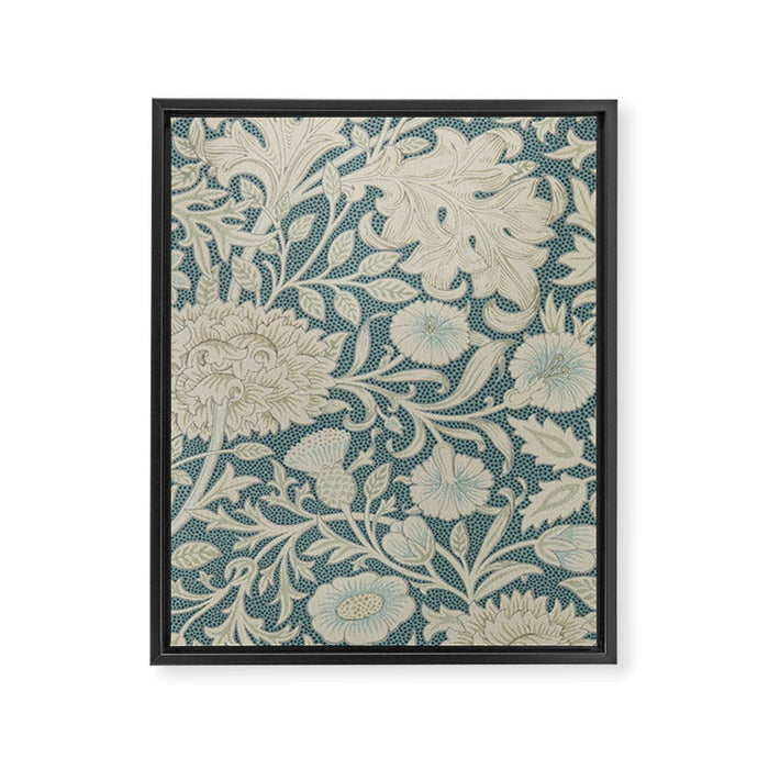 William Morris Double Bough Slate Blue Framed Canvas Print Gallery Image 1