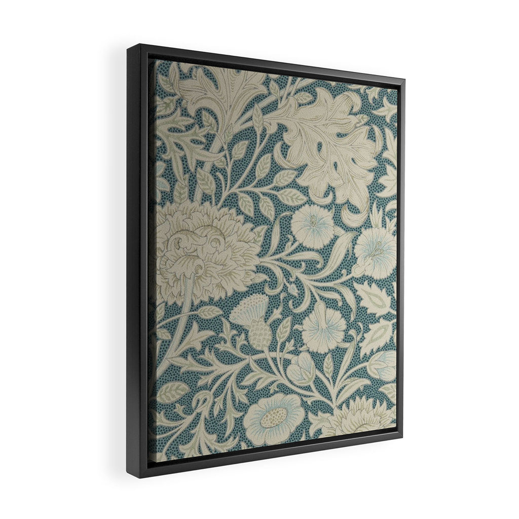 William Morris Double Bough Slate Blue Framed Canvas Print Gallery Image 2