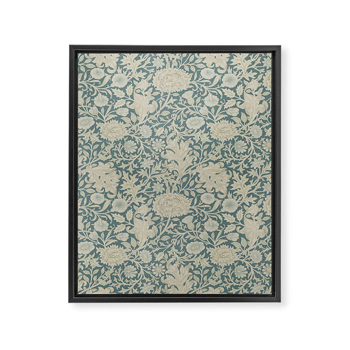 William Morris Double Bough Slate Blue Framed Canvas Print Gallery Image 1