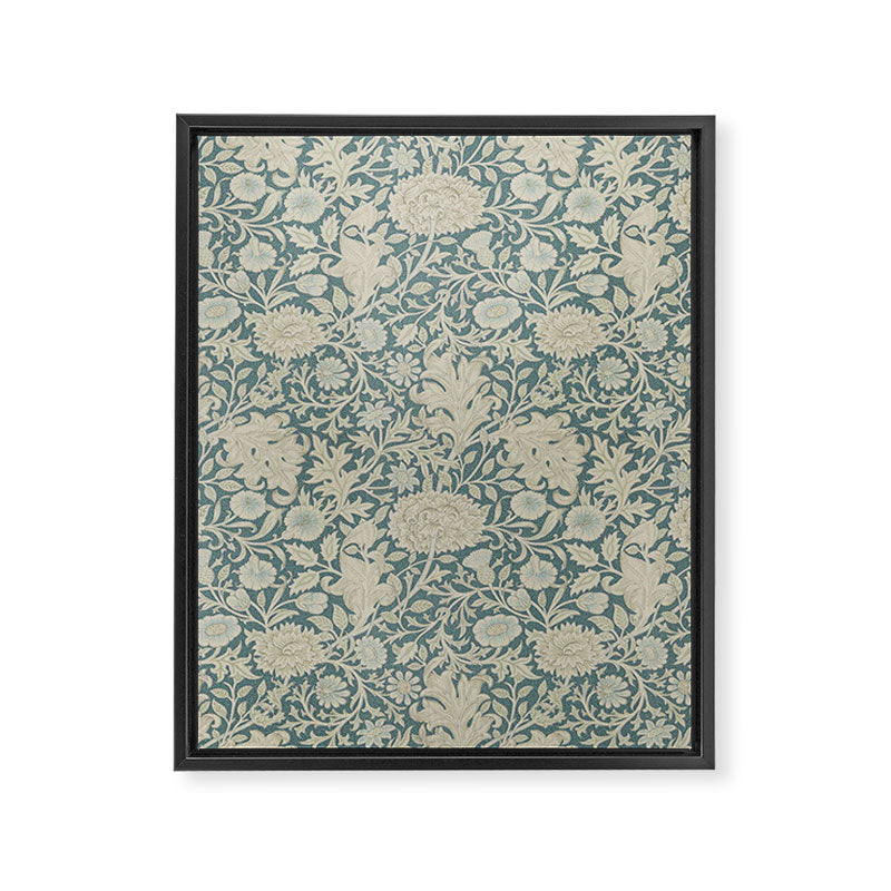 William Morris Double Bough Slate Blue Framed Canvas Print Gallery Image 8