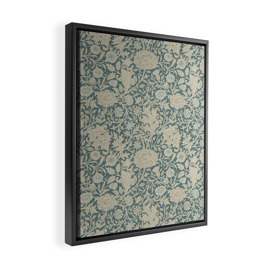 William Morris Double Bough Slate Blue Framed Canvas Print Gallery Image 2
