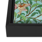William Morris Enchanted Bird & Pomegranate Turquoise Green  Framed Canvas Print Gallery Image 3