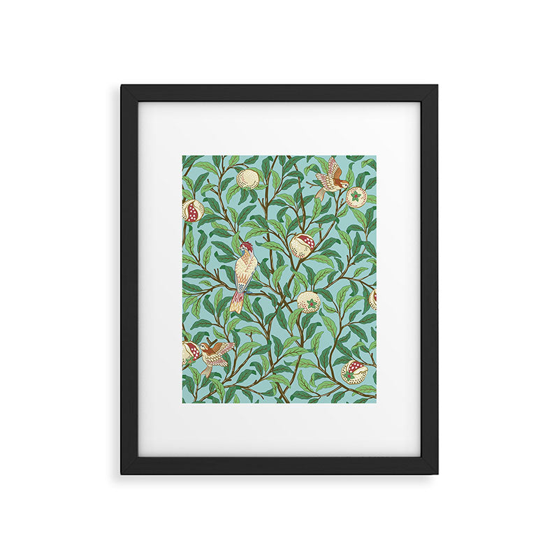William Morris Enchanted Bird & Pomegranate Turquoise Green  Framed Art Print Gallery Image 6