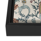 William Morris Enchanted Golden Lily Cream Blue Floral Framed Canvas Print Gallery Image 3