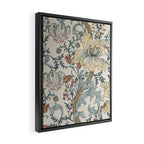 William Morris Enchanted Golden Lily Cream Blue Floral Framed Canvas Print Gallery Image 2