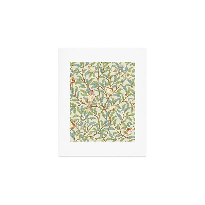 William Morris Enchanted Bird & Pomegranate Cream Pattern Art Print Gallery Image 1