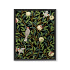 William Morris Enchanted Bird & Pomegranate Black Botanical Framed Canvas Print Gallery Image 8