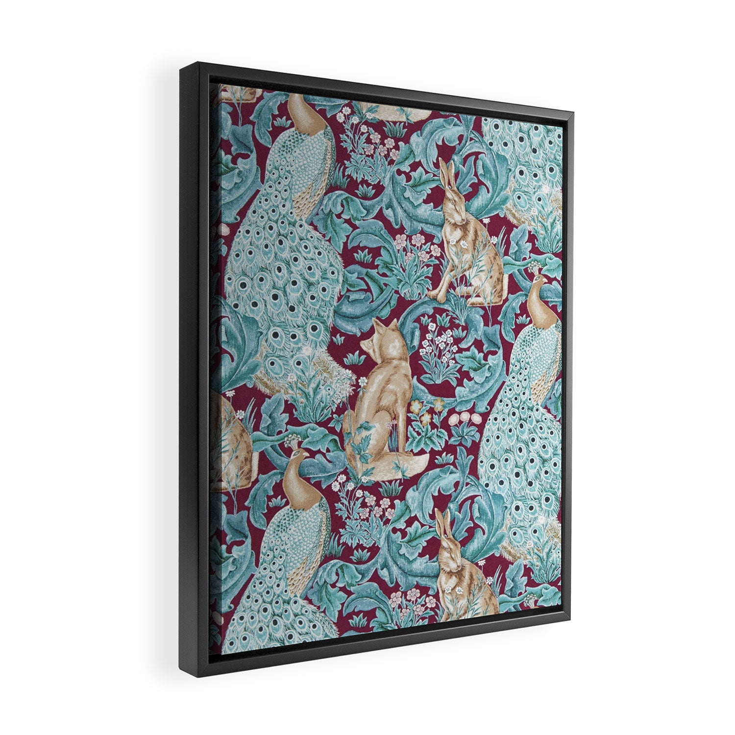 William Morris Forest Compilation Plum Framed Canvas Print Gallery Image 2