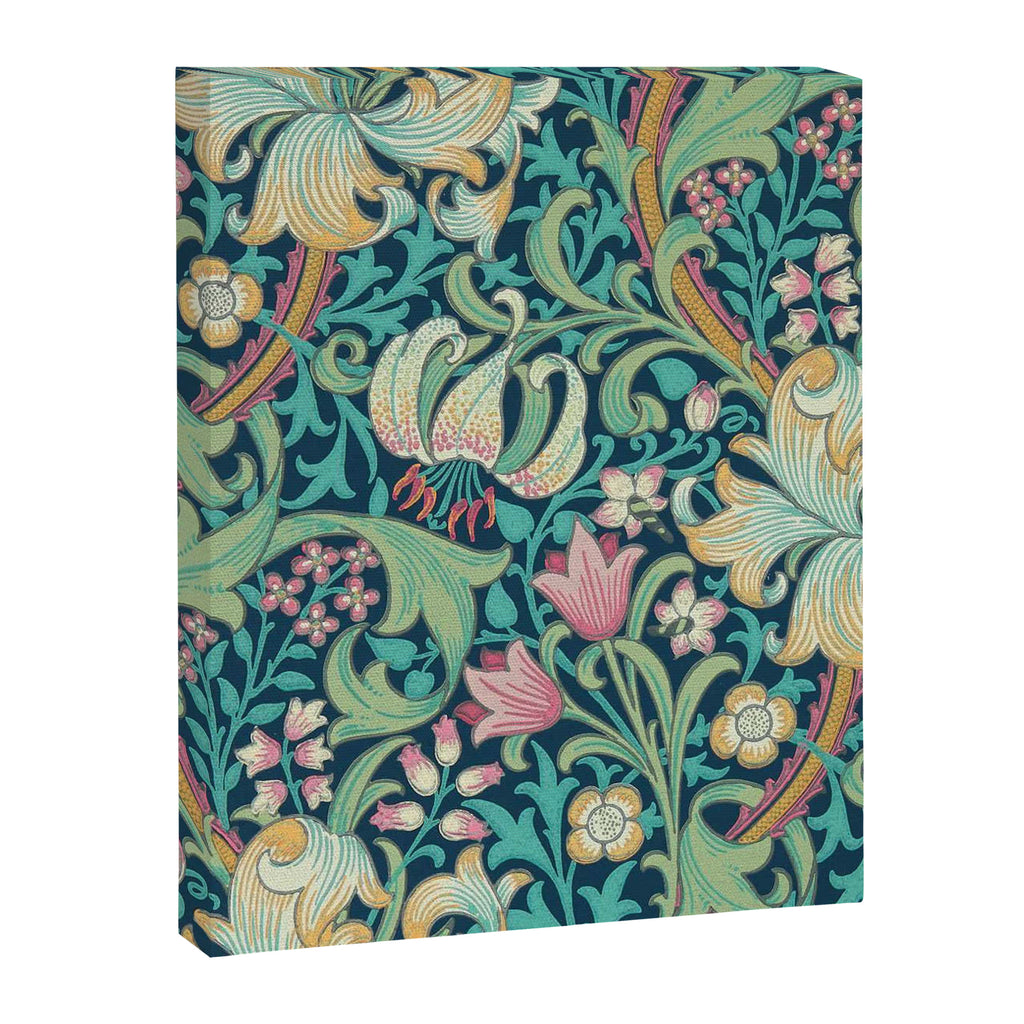 William Morris Golden Lily Bright Green Gold Pink Canvas Print Gallery Image 8