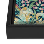 William Morris Golden Lily Bright Green Gold Pink Framed Canvas Print Gallery Image 3