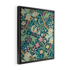 William Morris Golden Lily Bright Green Gold Pink Framed Canvas Print Gallery Image 2