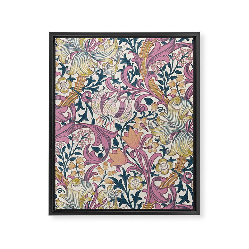 William Morris Golden Lily Enchanting Lilac Peach Framed Canvas Print Gallery Image 8
