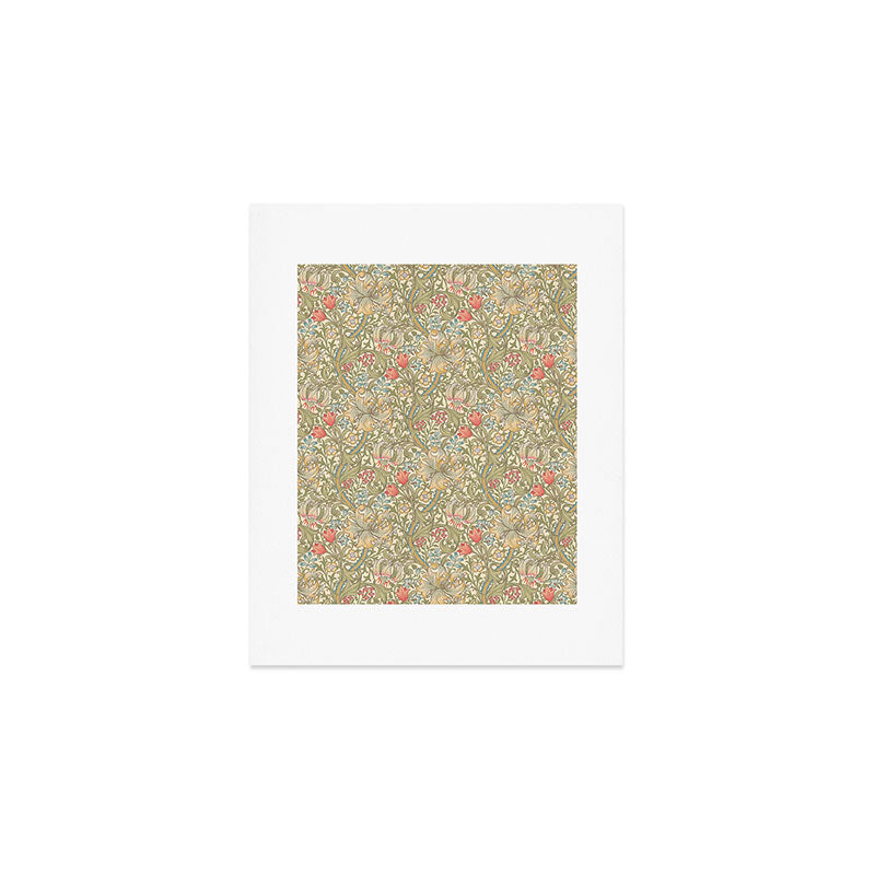 William Morris Golden Lily Minor Green Blue Pink Vintage Pattern Art Print Gallery Image 1