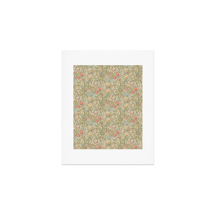 William Morris Golden Lily Minor Green Blue Pink Vintage Pattern Art Print Gallery Image 1