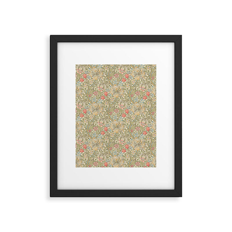 William Morris Golden Lily Minor Green Blue Pink Vintage Pattern Framed Art Print Gallery Image 6