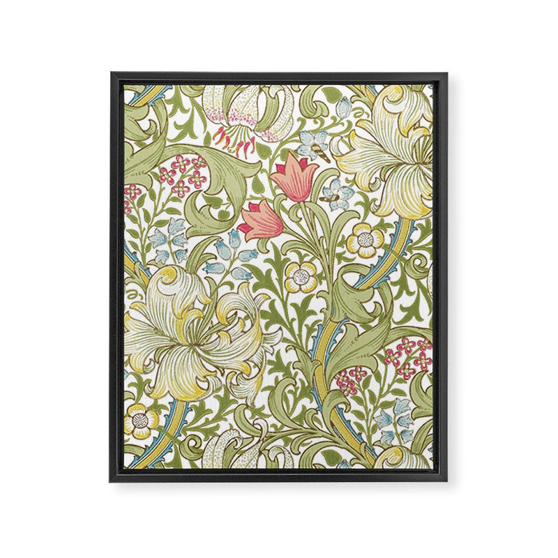 William Morris Golden Lily White Floral Framed Canvas Print Gallery Image 8