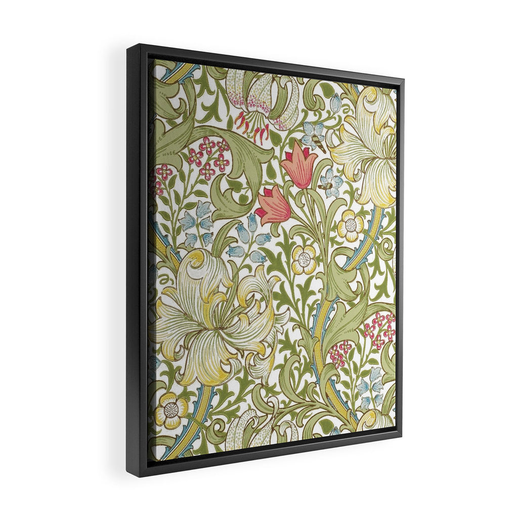 William Morris Golden Lily White Floral Framed Canvas Print Gallery Image 2