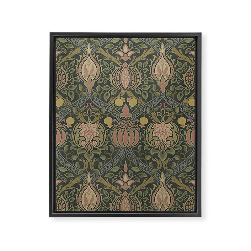 William Morris Granada Pomegranate Green  Framed Canvas Print Gallery Image 8