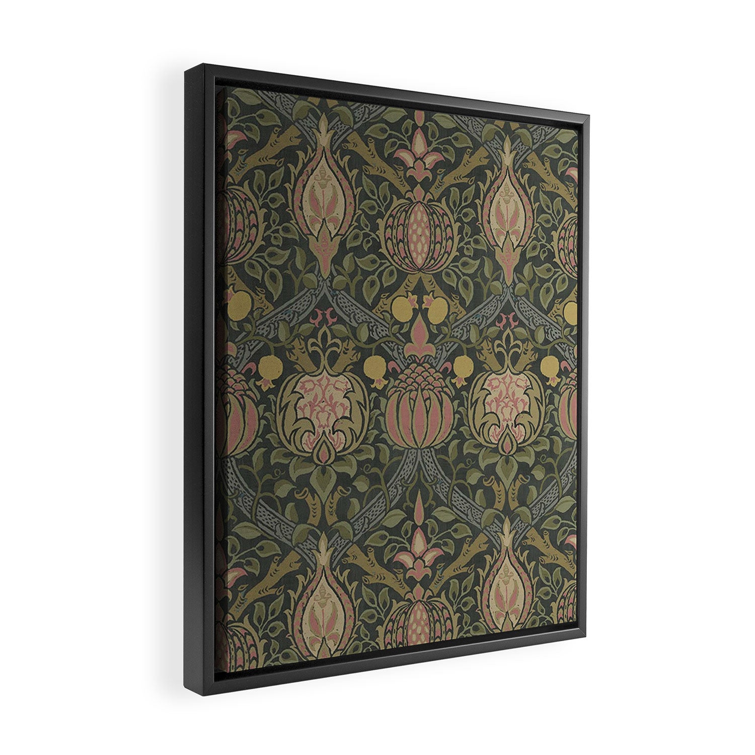 William Morris Granada Pomegranate Green  Framed Canvas Print Gallery Image 2