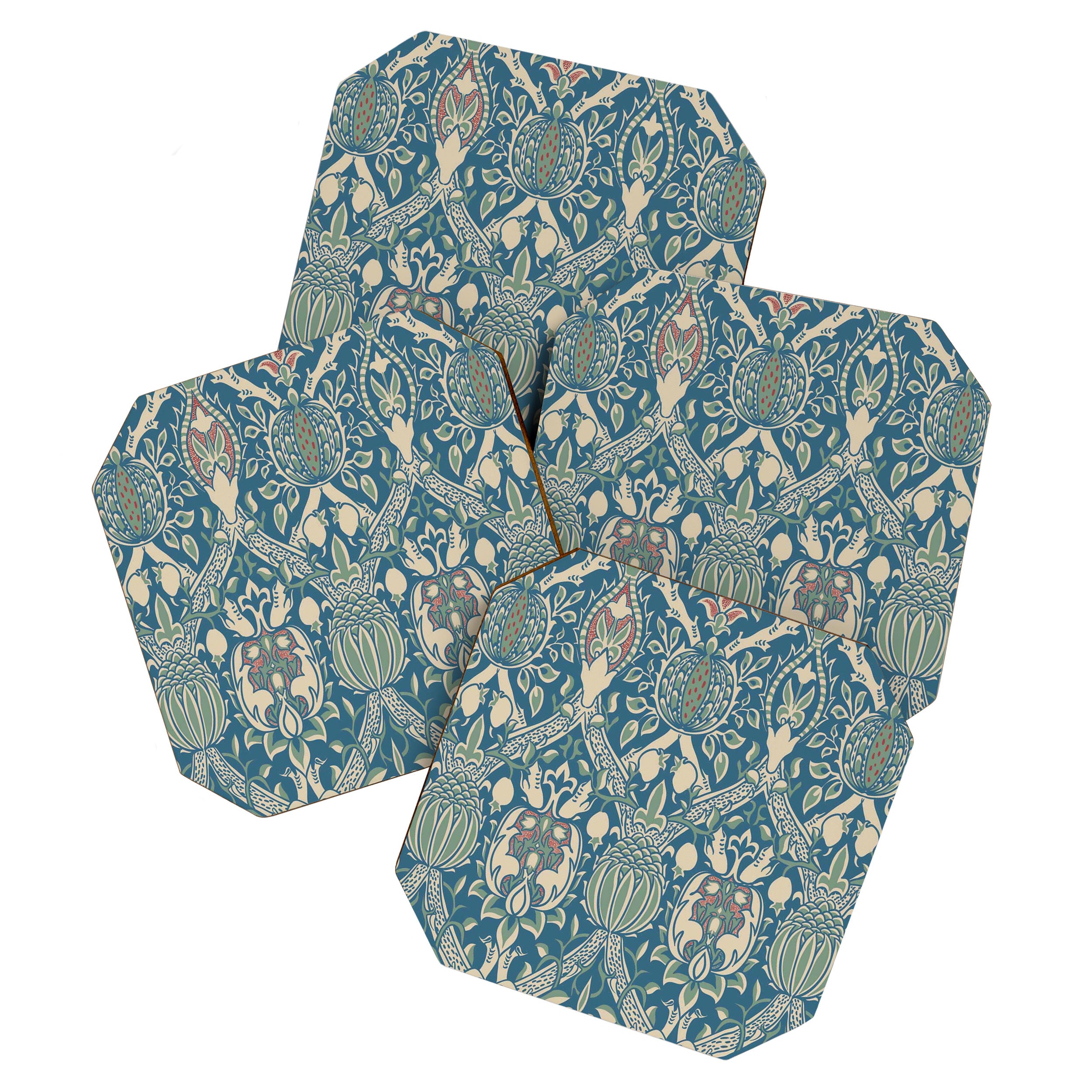 William Morris Granada Teal Blue Green Coaster Gallery Image 1