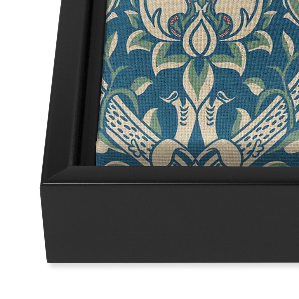 William Morris Granada Teal Blue Green Framed Canvas Print Gallery Image 3