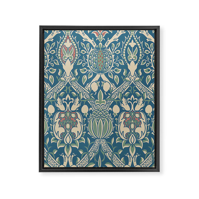 William Morris Granada Teal Blue Green Framed Canvas Print Gallery Image 1