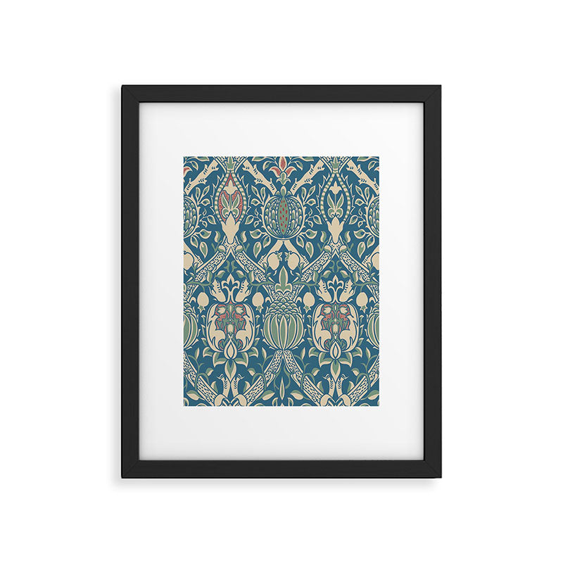 William Morris Granada Teal Blue Green Framed Art Print Gallery Image 6
