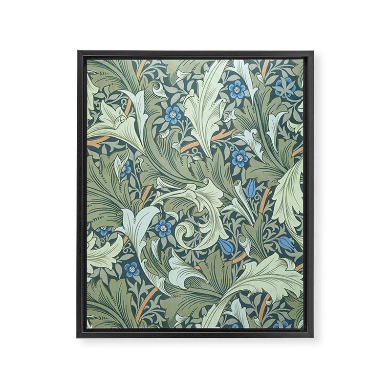 William Morris Granville Green Blue Vintage Pattern Framed Canvas Print Gallery Image 6