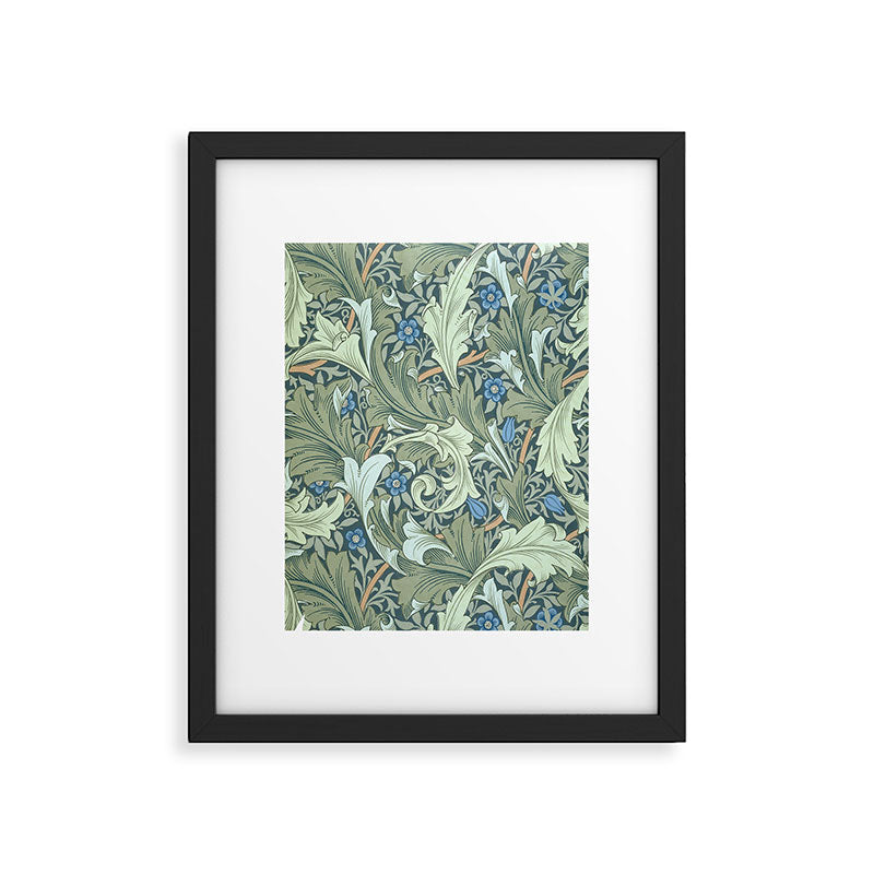 William Morris Granville Green Blue Vintage Pattern Framed Art Print Gallery Image 5