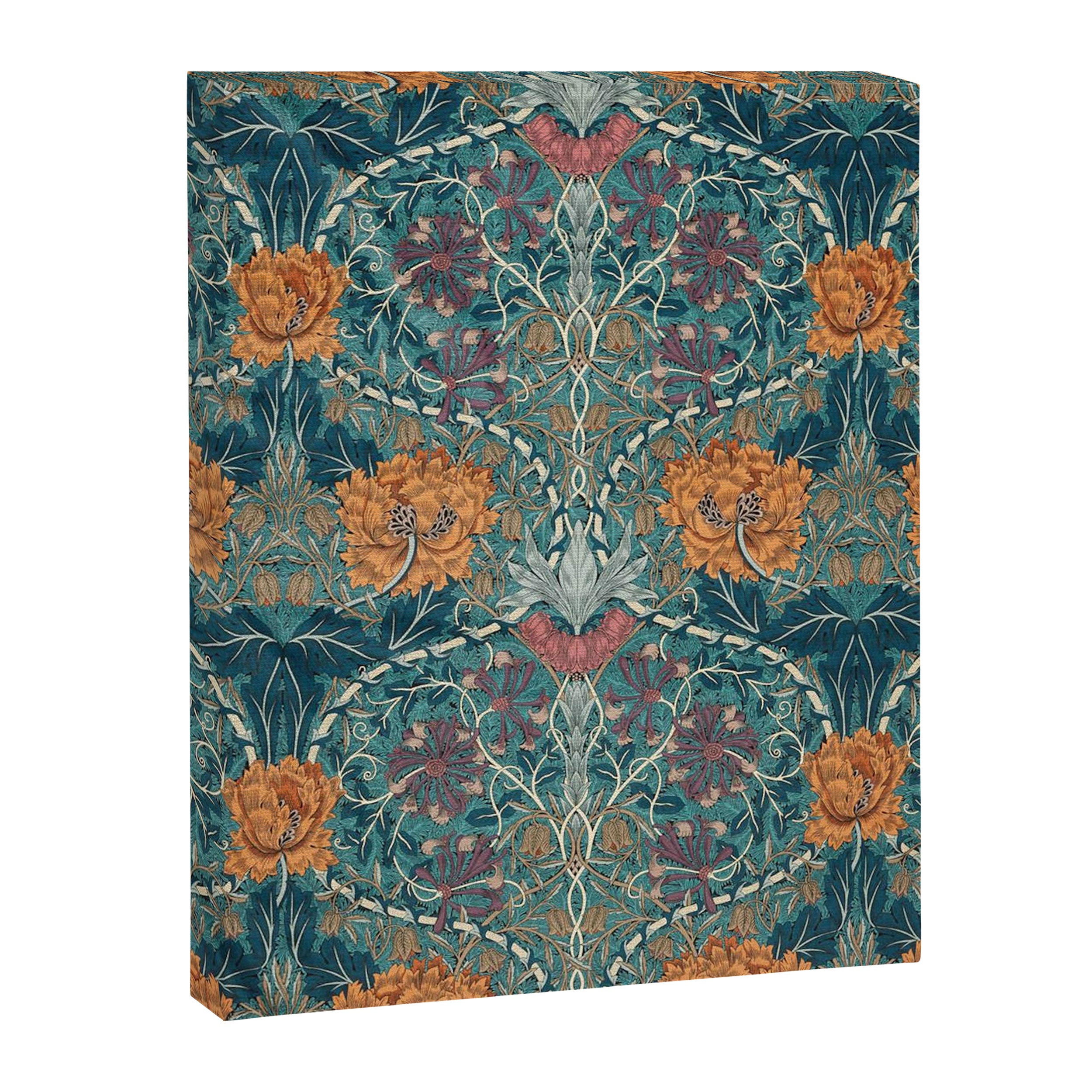 William Morris Honeysuckle and Tulip Woad Mulberry Pattern Canvas Print Gallery Image 8