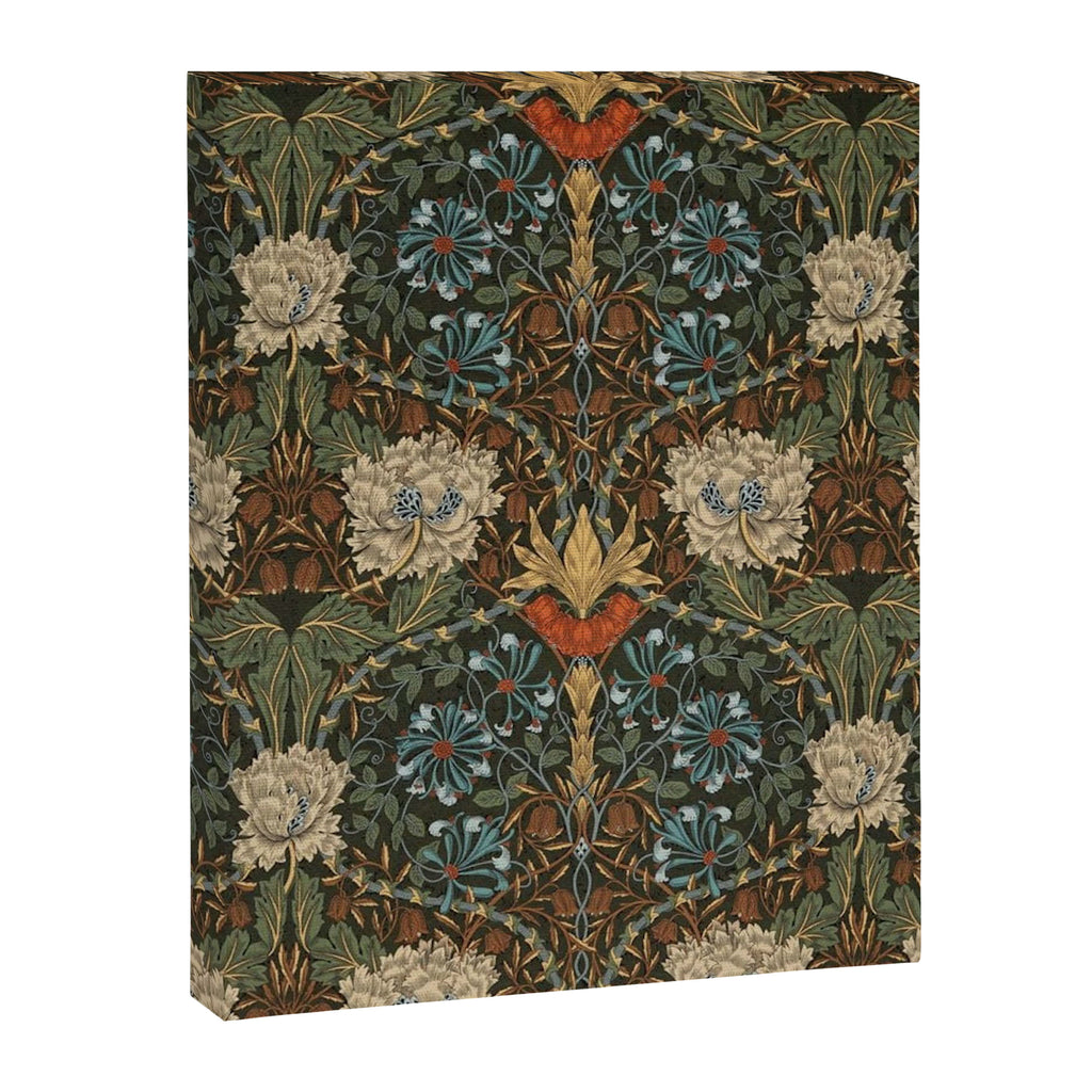 William Morris Honeysuckle and Tulip Forest Chestnut Pattern Canvas Print Gallery Image 8
