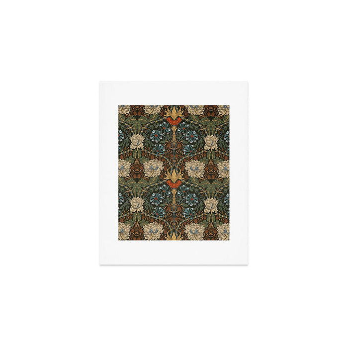 William Morris Honeysuckle and Tulip Forest Chestnut Pattern Art Print Gallery Image 1