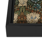 William Morris Honeysuckle and Tulip Forest Chestnut Pattern Framed Canvas Print Gallery Image 3